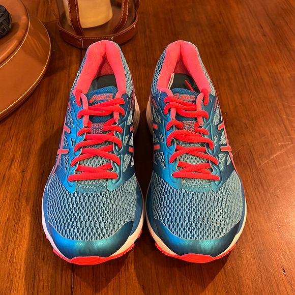 ASICS Gel Cumulus 18 shoes sneakers T6C8N 3906 running coral blue Womens Size 7 - Picture 6 of 13